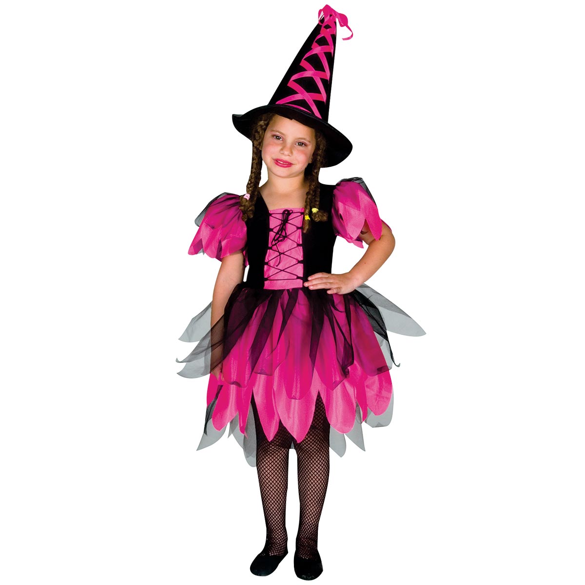 Fantasia Halloween Infantil Menina Bruxinha Bella Com Tiara Mini Chapéu
